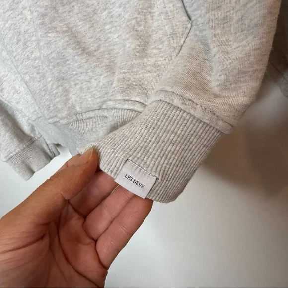 Les Deux Encore Half Zip Hoodie in grey size small - Picture 2 of 9